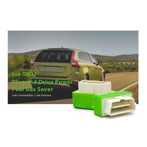 Eco OBD2 Plug And Drive Performance Chip Power Fuel Gas Saver For Benzine Cars - Green