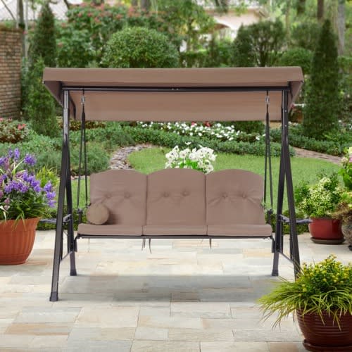 Outdoor Sesslife Patio Swings With Canopy For Adults - 3-seater