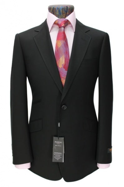 Italian 2 Button Slim-Fit Suit - Black
