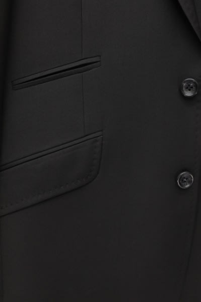Italian 2 Button Slim-Fit Suit - Black