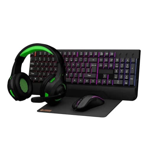 Gaming Keyboard With Rainbow Lightning + Led Headphones + 7d Gaming Mouse + Mouse Pad