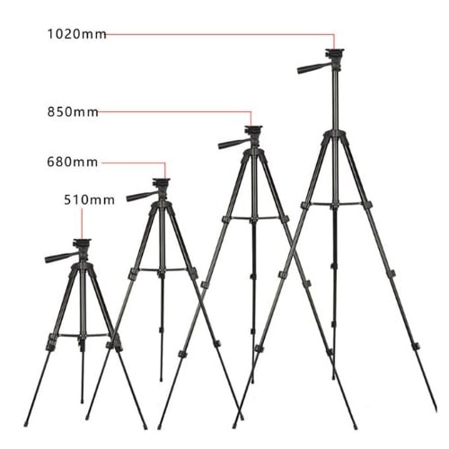 3120 Lightweight Tripod Stand For Phones And Camera - Black