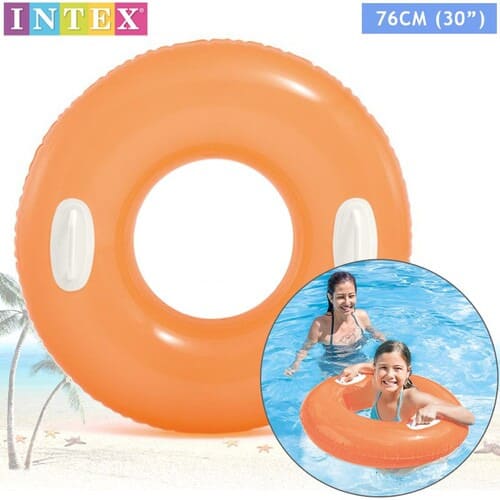 Hi-gloss Tubes Inflatable Swim Ring - Orange