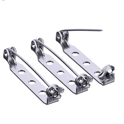 Safety Brooch Pin With Side Lock -3.5cm - 50 Pieces - Silver