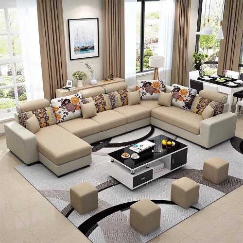 Waltz Luxury Modern 7 Seater Fabric Modular Sofa 3