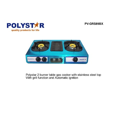 2 Gas Burner Table Top Cooker With Grill function Pv-gr89bx