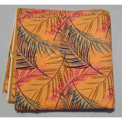 Peach And Multicolour Pattern Wax - 6 Yards
