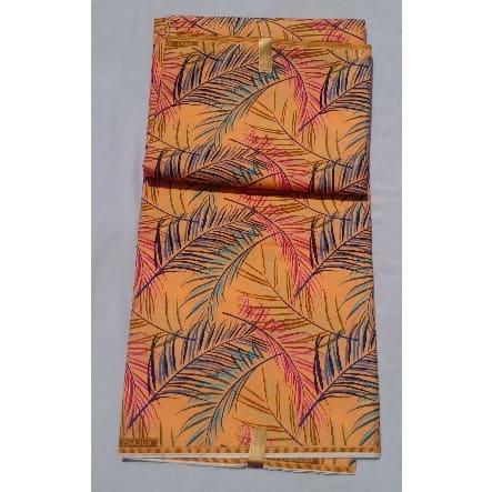 Peach And Multicolour Pattern Wax - 6 Yards