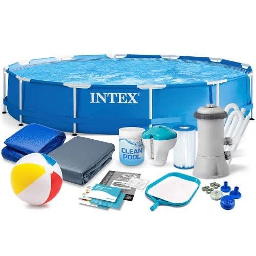 Intex Metal Frame Round Swimming Pool With Filter Pump - 10ft