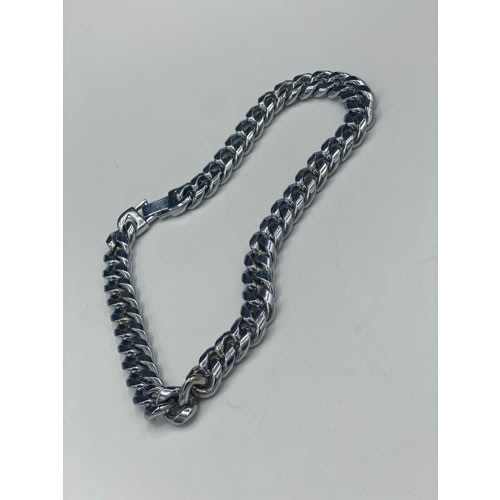 Polished Steel Men’s Thick Choker Necklace -Silver