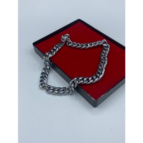 Polished Steel Men’s Thick Choker Necklace -Silver