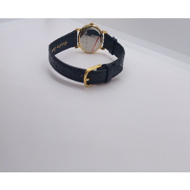 Women's Slim Glossy Embossed CowHide Leather Watch - Black