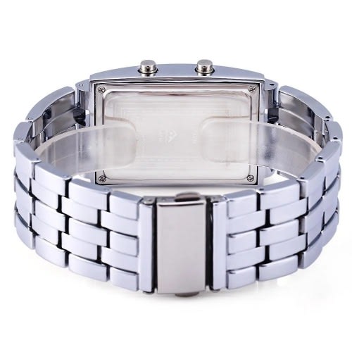 Stainless Steel Binary Led Waterproof Wristwatch