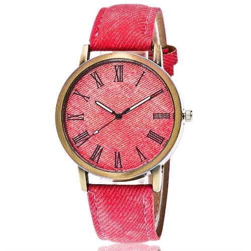 Unisex Denim Watch - Red