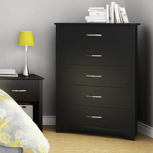J Best  5 Chest Drawer - Black