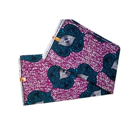 Purple & White Beautifully Patterned Print - 6yards