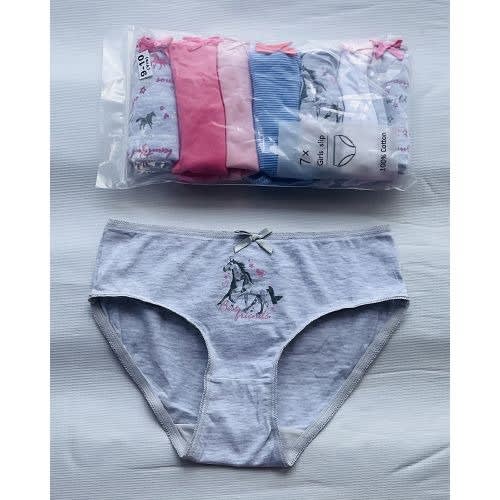 7 Pack Colored Girls Briefs- D2