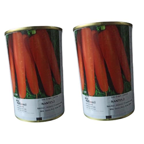 Nantes Carrot Seeds - 100 Grams - 2 Tins