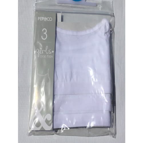 Girls Back To School 3 Pack Cotton Crop Tops