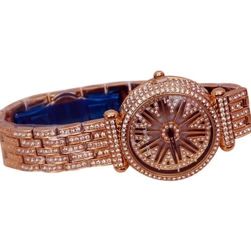 Lookworld 2020 Iced Stoned Female Watch - Gold