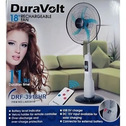 Rechargeable Standing Fan With Remote Control - 18" - drf-3918hr