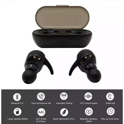 True Wireless Stereo Earphones - Black
