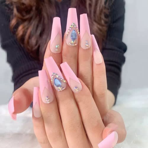 Baby Pink Glitter Nail