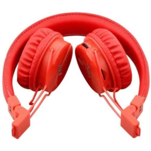 Foldable Bluetooth Headphone  & Fm Radio - Red