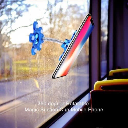 Rotatable Multi-angle Double-sided Phone Holder Suction Cup Stand Bracket - Blue