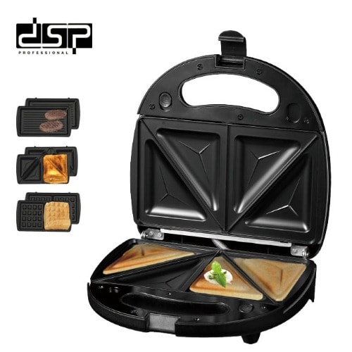 3 In 1 Sandwich Maker - 750W - Black - Dsp Kc109
