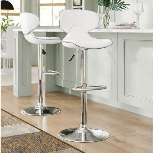 Adjustable Bar Stools - Set Of 2 - White