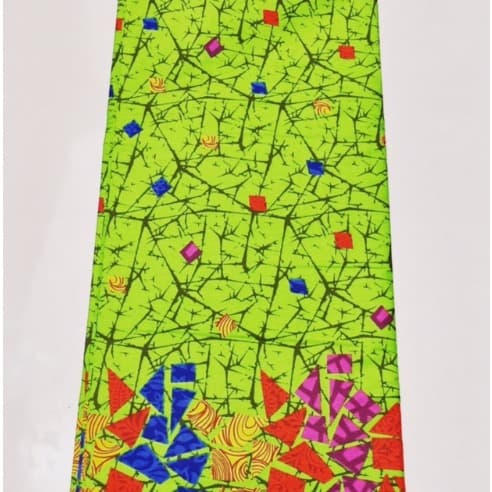 Green Abstract Shape Ankara - 6 Yards