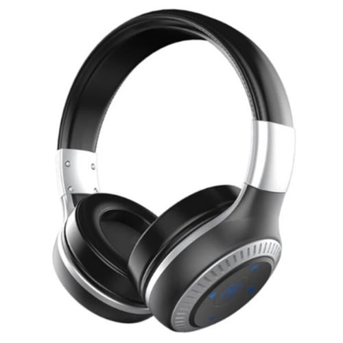 Hifi Bass Stereo Wireless Bluetooth Over-ear Headset- Silver