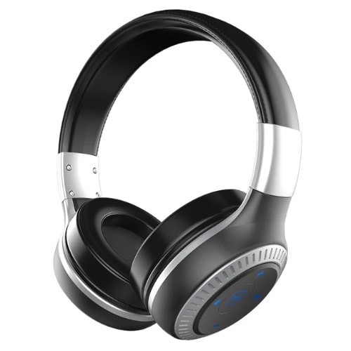 Hifi Bass Stereo Wireless Bluetooth Over-ear Headset- Silver