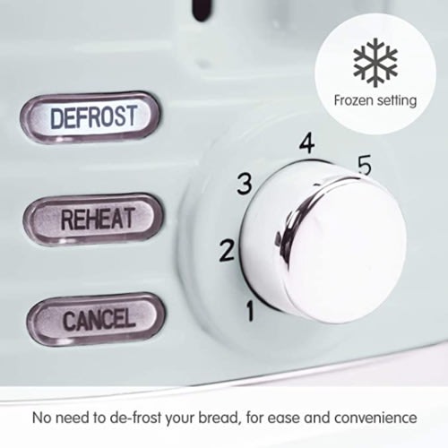 850W Dune 2 Slice Toaster (220028) - Defrost & Re-heat Settings- Plastic - Green