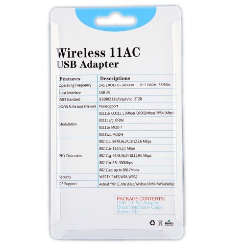 Realtek RTL8812AU Chipset 1200mbps Wireless Network Adapter