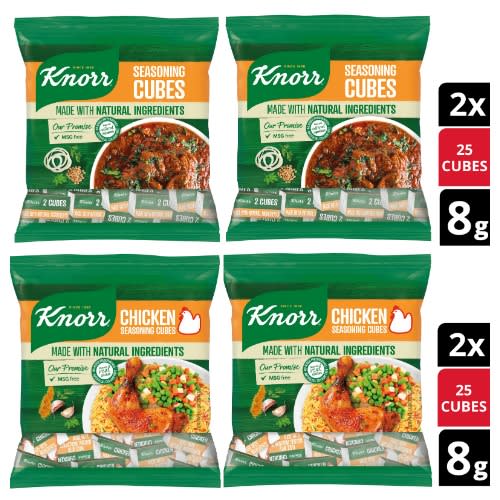 Seasoning Cubes - Classic Beef & Chicken - 25Cubes Per Pack -2 Packs Each
