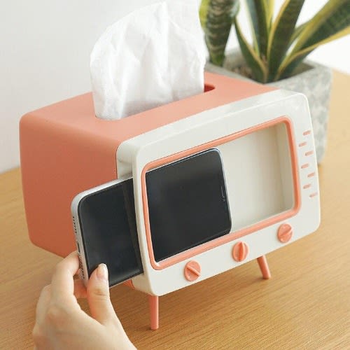 Tv Tissue Box & Phone Stand
