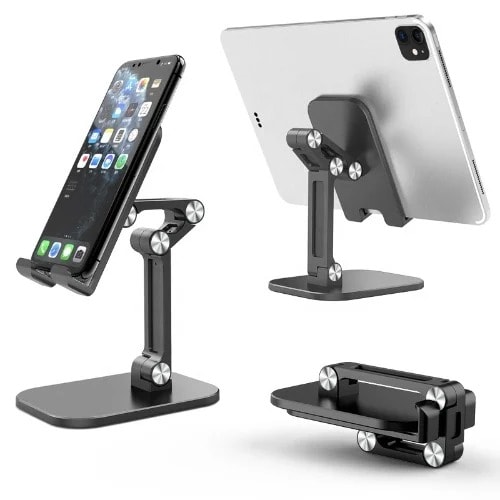 Portable Adjustable And Foldable Stand Holder For Phones & Tablets - Black