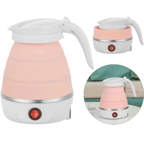 Foldable Electric Travel Kettle - 0.6L-  Pink