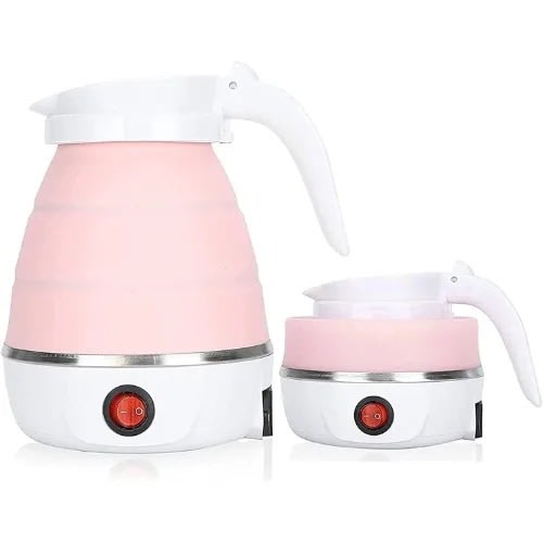Foldable Electric Travel Kettle - 0.6L-  Pink