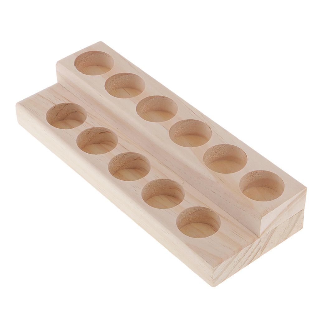 11 Slot Wood Essential Oil Box Case Organizer Rack For Storage Display