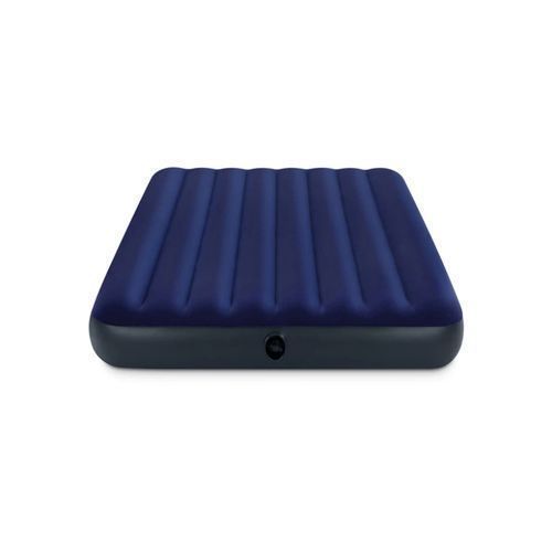 Inflatable 2-Person Classic Downy Airbed With Pump - Blue.
