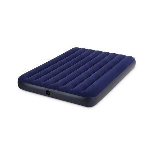Inflatable 2-Person Classic Downy Airbed With Pump - Blue.