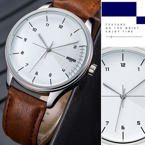 Top Luxury Brand Watch Famous Fashion Sports Cool Men Quartz Watches Wristwatch Gift For Male YZL502-Brown