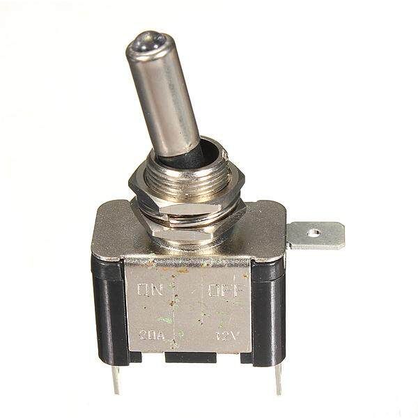 100x DC12V 20A White LED Light Auto Toggle Switch Control ON/OFF Black Silver Body