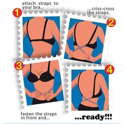 3 PCs Ladies Sexy Low Back Bra Strap, Adjustable