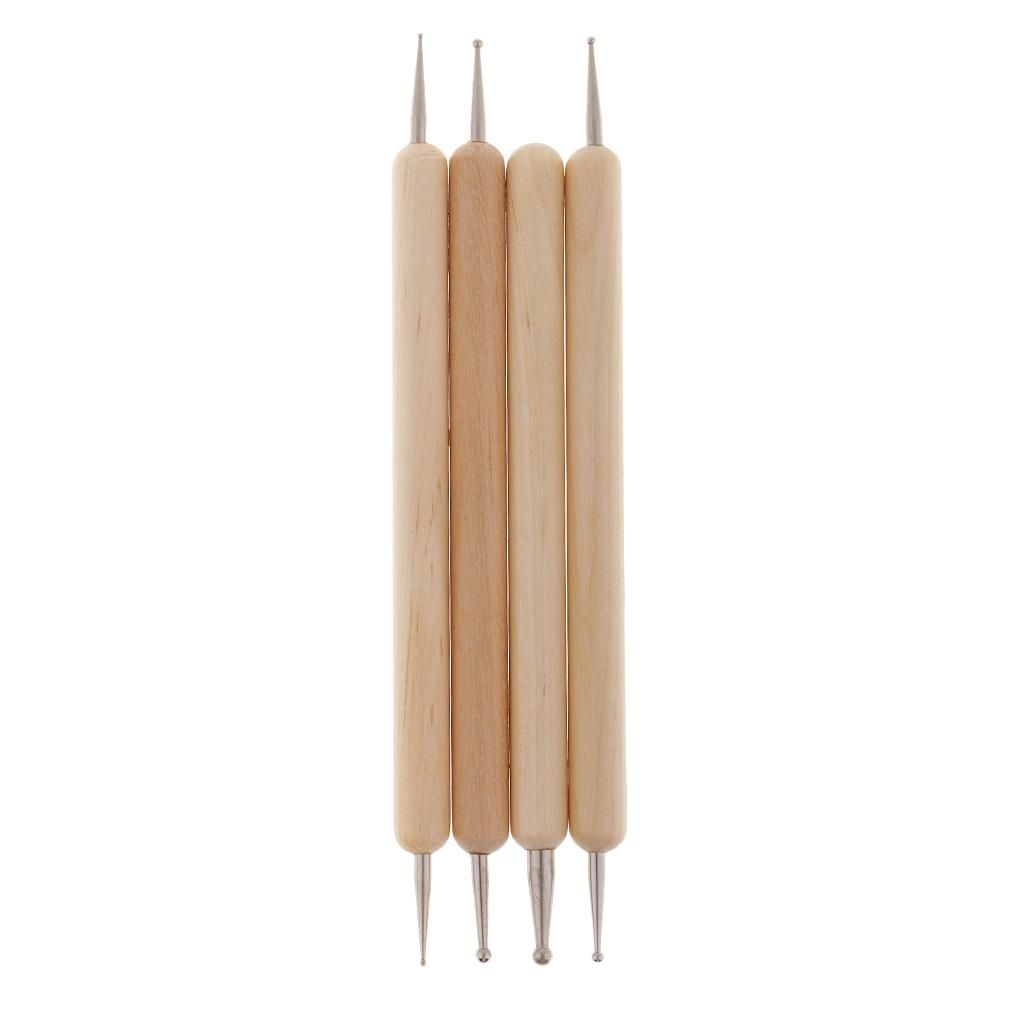 4x Wooden Nail Art Design Painting Dotting Pen Tool For