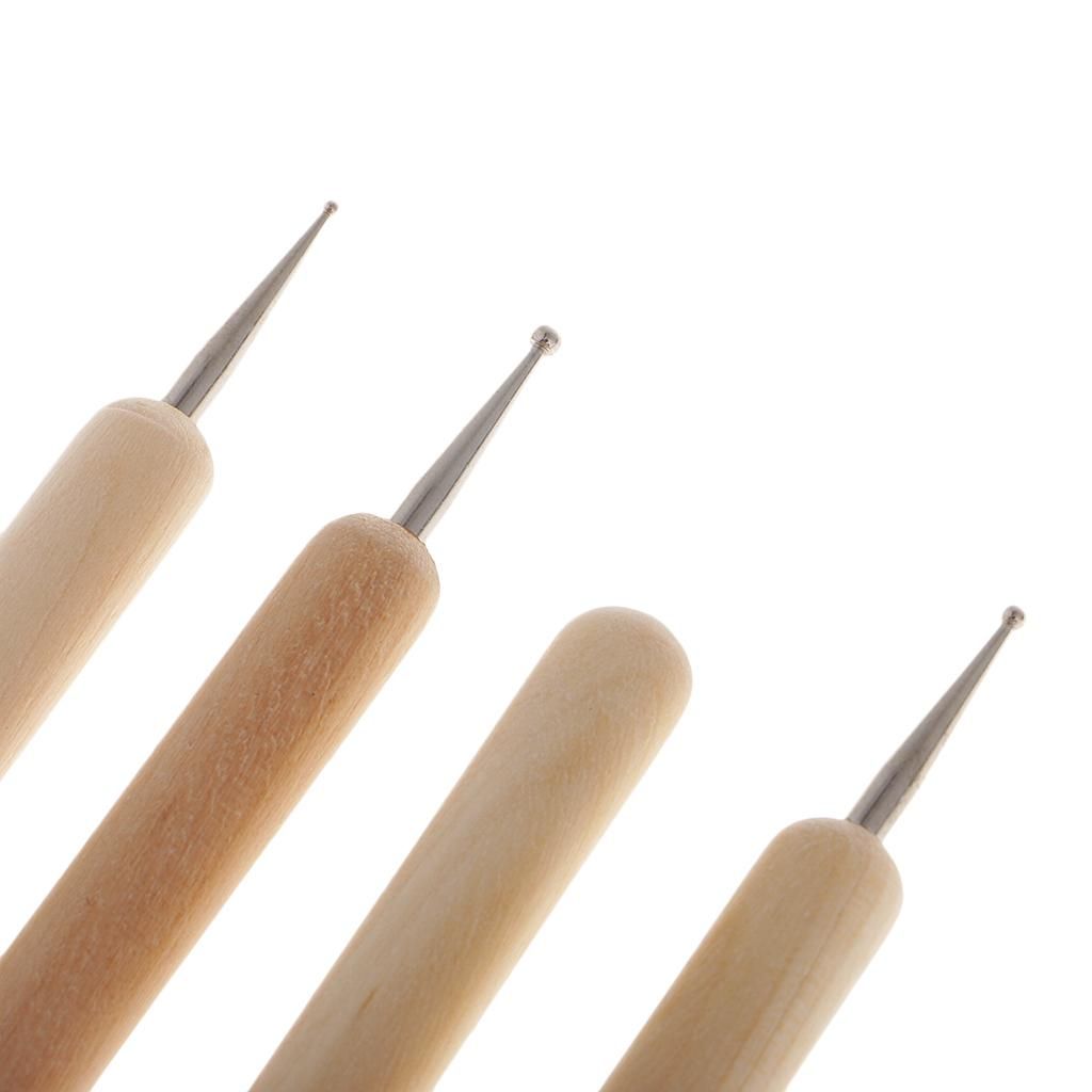 4x Wooden Nail Art Design Painting Dotting Pen Tool For
