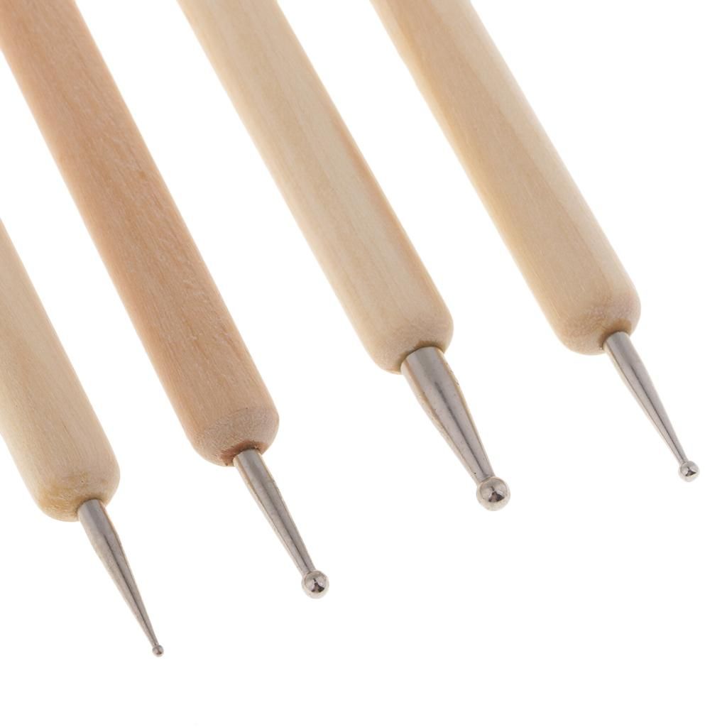 4x Wooden Nail Art Design Painting Dotting Pen Tool For